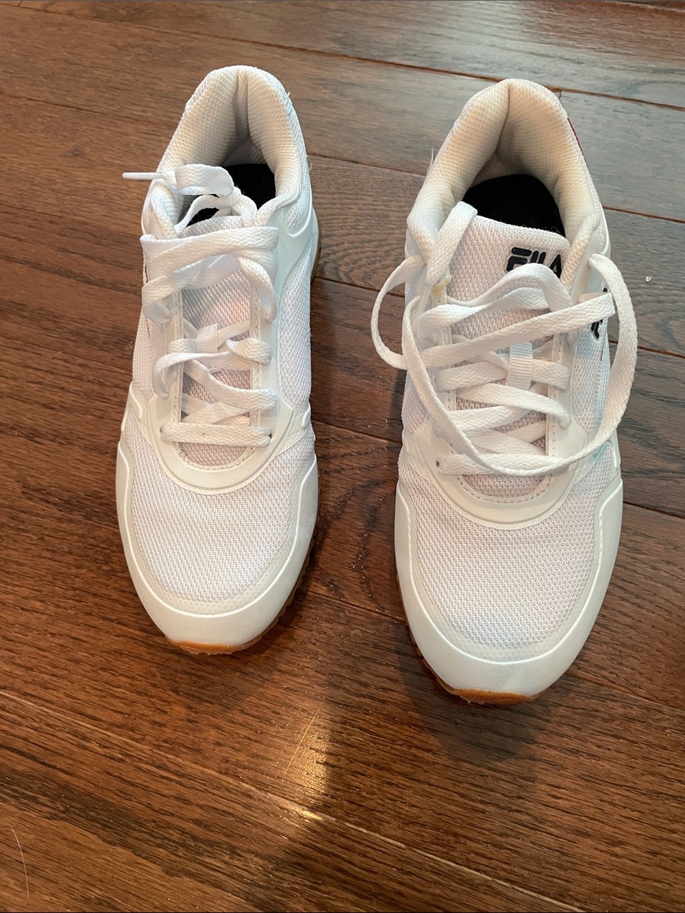 Fila womens White Mesh Sneakers with Gum Outsole